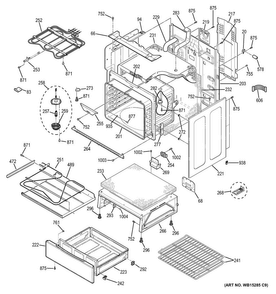 Body Parts Diagram and Parts List for PB911SJ1SS  General Electric Range
