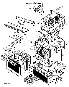 Body Diagram and Parts List for JHP56G*H1  General Electric Range