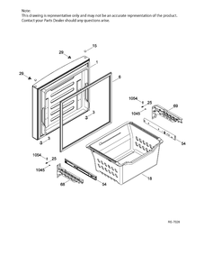 Part Location Diagram of WR01L11098 GE DOOR FOAM FF Assembly Left Hand WHIT