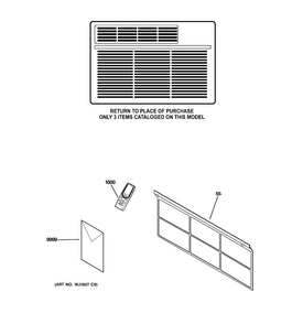 Room Air Conditioner Diagram and Parts List for AEH06LSQ1  General Electric Air Conditioner