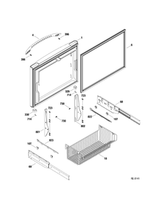 FZ DOOR Diagram and Parts List for PFSF1NFXABB  General Electric Refrigerator