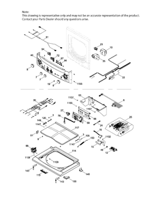 LID & CONTROLS Diagram and Parts List for GUD37ESMJ0DG  General Electric Dryer