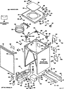 CABINET Diagram and Parts List for WWC8000SALWH  General Electric Washer