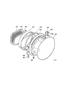 DOOR Diagram and Parts List for RCKH315EH0WW  General Electric Dryer