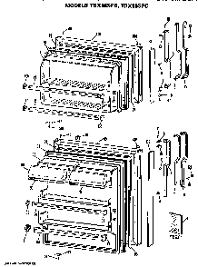 Doors Diagram and Parts List for TBX16SPCRAD  General Electric Refrigerator