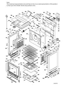 BODY Diagram and Parts List for P2S968DER3BB  General Electric Range