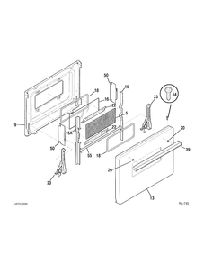 DOOR Diagram and Parts List for CRMF2150VB3  General Electric Range