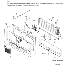 FZ SECTION Diagram and Parts List for PWE23KMDCES  General Electric Refrigerator