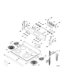 CONTROLS-COOKTOP Diagram and Parts List for JCBP81SP2SS  General Electric Range