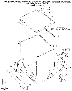 Cabinet Assembly Diagram and Parts List for DDG5180  General Electric Dryer
