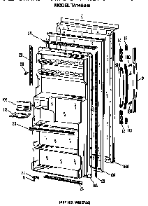 Door Diagram and Parts List for TA14SJBL  General Electric Refrigerator