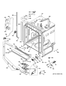 Body Parts 1 Diagram and Parts List for GDP665SYN8FS  General Electric Dishwasher