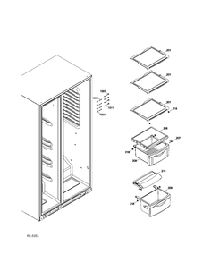 Part Location Diagram of WR01F00513 GE CONTROL DISP Assembly