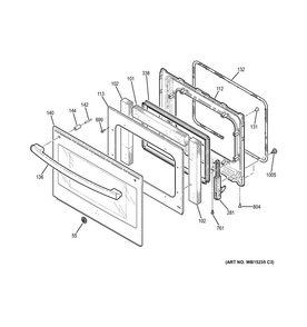 Door Diagram and Parts List for JD750SF2SS  General Electric Range