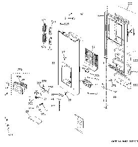 Dispenser door Diagram and Parts List for GYE18JBLNFTS  General Electric Refrigerator