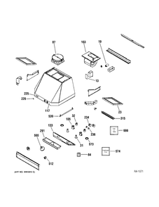 HOOD Diagram and Parts List for ZV30TSF2SS  General Electric Range Hood