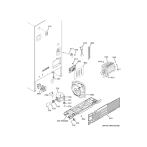 Machine Compartment Diagram and Parts List for GNE27JGMZFBB  General Electric Refrigerator