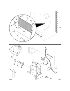 SYSTEM PARTS Diagram and Parts List for FUF14SVBRWW  General Electric Freezer