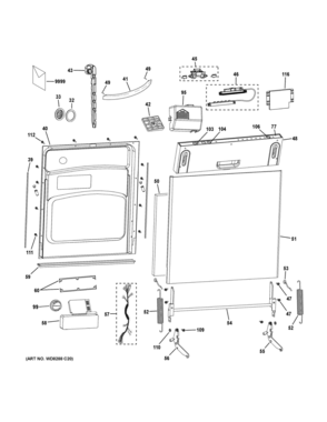 Part Location Diagram of WD34X23520 GE INSERT CONTROL PANEL