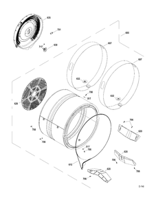 DRUM Diagram and Parts List for GFMN245EL0MS  General Electric Washer