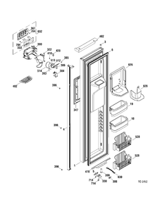 FZ DOOR Diagram and Parts List for PIR23MGTABV  General Electric Refrigerator