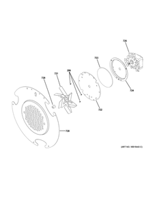 Convection Fan Diagram and Parts List for JGB700SEJ3SS  General Electric Range