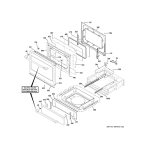 Door & Drawer Parts Diagram and Parts List for CHS900P2M9S1  General Electric Range
