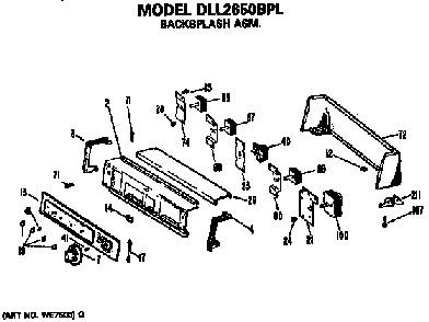 Backsplash Dll2650bpl Diagram and Parts List for DLL1550BPL  Hotpoint Dryer