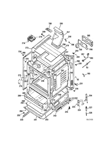 BODY PARTS Diagram and Parts List for JGBP35SEL1SS  General Electric Range