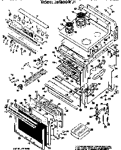 Main Body/cooktop/controls Diagram and Parts List for JB450G*J1  General Electric Range