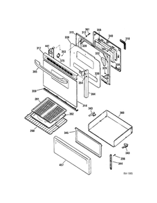 DOOR Diagram and Parts List for JCBP23WK1WW  General Electric Range