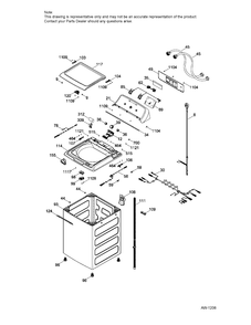 BACKSPLASH CABINET & COVER Diagram and Parts List for GTW220BMK0WW  General Electric Washer