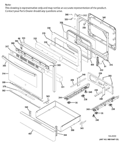 DOOR & DRAWER PARTS Diagram and Parts List for JCGB660DEJ2WW  General Electric Range