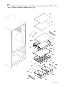 FF SHELVES FF Diagram and Parts List for GNE21DSKAKSS  General Electric Refrigerator