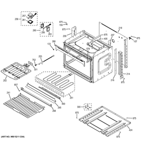 LOWER OVEN Diagram and Parts List for JK5500DF4BB  General Electric Wall Oven