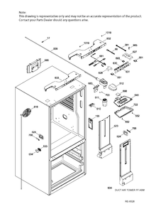 FUNCTIONAL PARTS FF Diagram and Parts List for PNE21KSKAKSS  General Electric Refrigerator