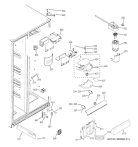 Fresh Food Section Diagram and Parts List for GSS25CGHECWW  General Electric Refrigerator
