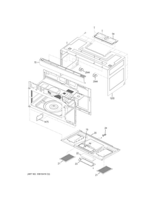 Oven Cavity Parts Diagram and Parts List for JNM3163RJ1SS  General Electric Microwave
