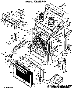 Replacement Parts Diagram and Parts List for JBP24GJ4  General Electric Range