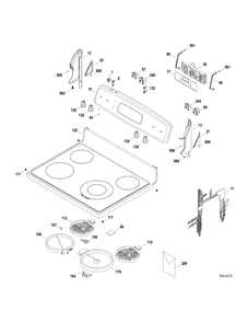 CONTROLS-COOKTOP Diagram and Parts List for JCBP67SP4SS  General Electric Range