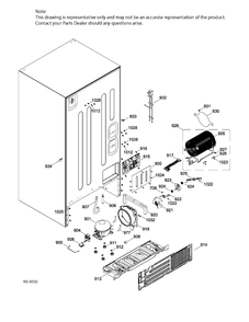 SEALED SYSTEM & MOTHERBOARD Diagram and Parts List for GNR22DGEBFBB  General Electric Refrigerator