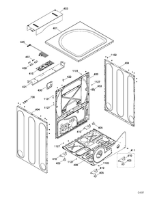 CABINET Diagram and Parts List for GFMN110ED1WW  General Electric Dryer