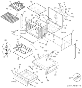 Body Parts Diagram and Parts List for JS750EF2ES  General Electric Range