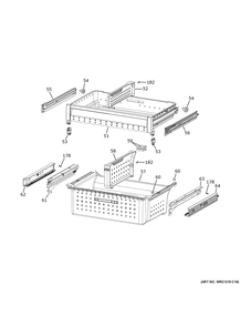 Freezer Shelves Diagram and Parts List for PVD28BYNEFS  General Electric Refrigerator