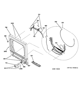 FRONT PANEL Diagram and Parts List for C978-97222210  General Electric Washer
