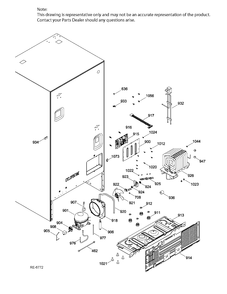 SEALED SYSTEM & MOTHERBOARD Diagram and Parts List for GDE21DGKAKWW  General Electric Refrigerator