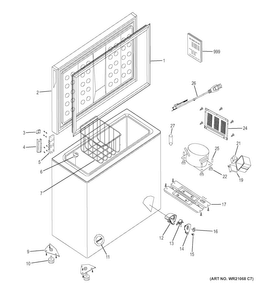 Freezer Parts Diagram and Parts List for FCM7CKACD  General Electric Freezer