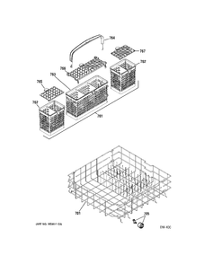 LOWER RACK Diagram and Parts List for 4071100  General Electric Dishwasher