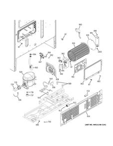 Machine Compartment Diagram and Parts List for GYE22GENCDS  General Electric Refrigerator