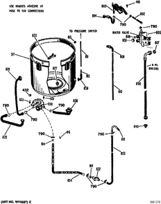 HYDRAULIC SYSTEM Diagram and Parts List for WWC8000SALWH  General Electric Washer